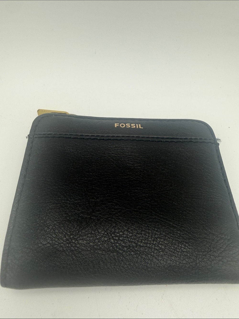 Black pebbled leather Fossil Jori bifold wallet RFID-blocking